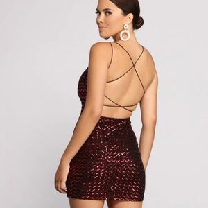 Windsor Red and Black Mini Dress